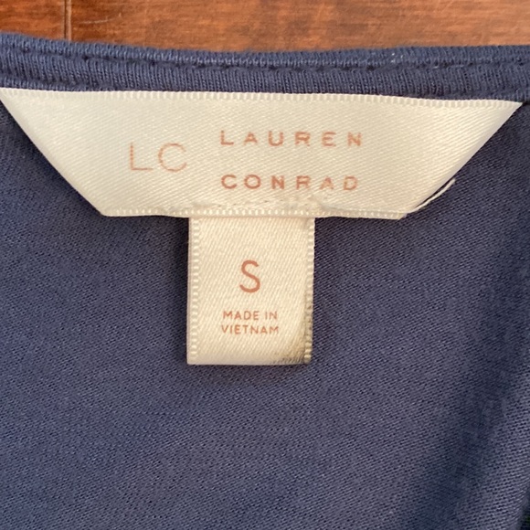 LC Lauren Conrad Blue Gold Print Lace Crochet Sleeveless Casual Tank Top Size S - Picture 7 of 11